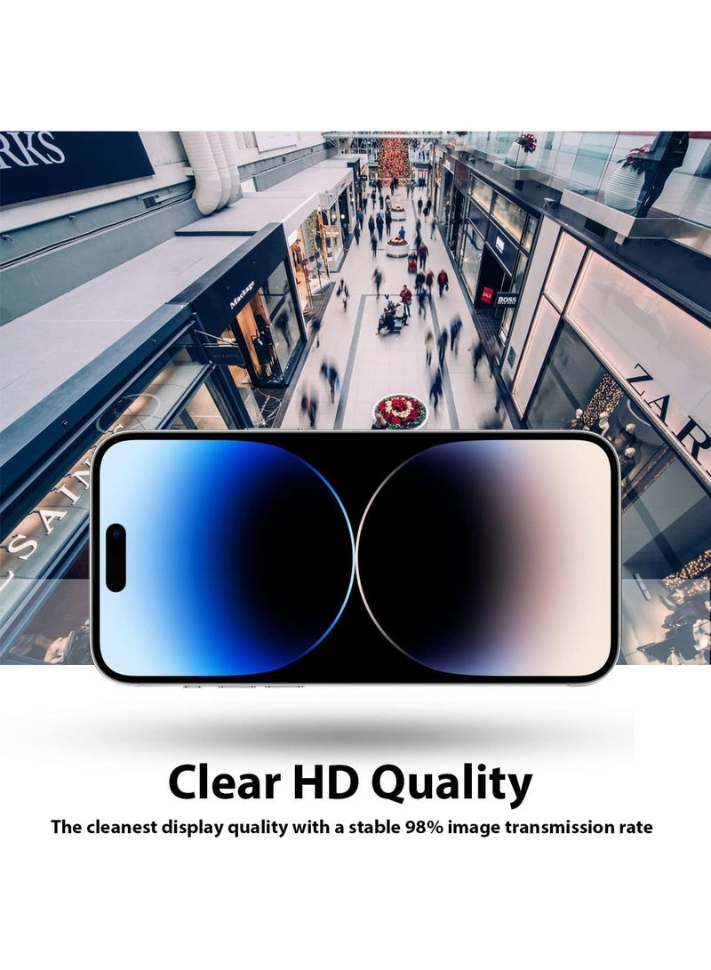 أكاليكس لاصقة حماية للشاشة 9d من الزجاج لموبايل أبل آيفون 14برو شفاف - Image 5